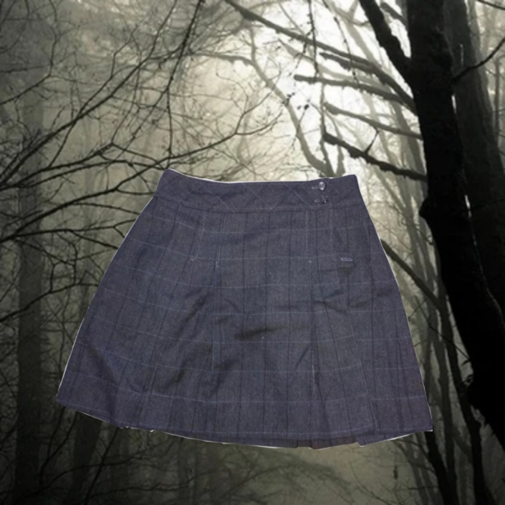 Grey Plaid Skirt
